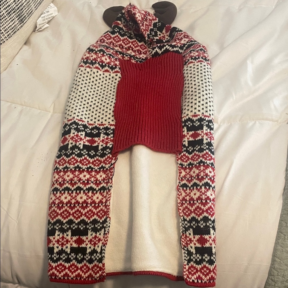 Red and Black Patterned dog sweater for XMAS